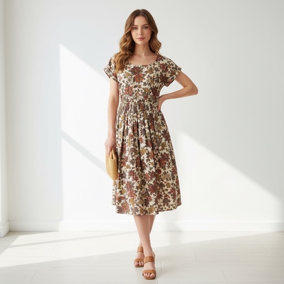Garnet Hill Dresses & Skirts - NWOT Garnet Hill Floral Midi Dress